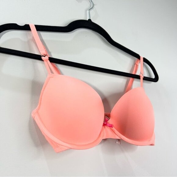 VICTORIA'S Secret Dream Angels Uplift Demi underwire push up coral bra 32D - Picture 3 of 8